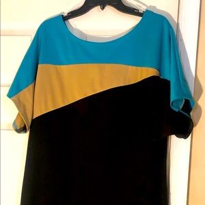 Ladies color blocked sheath dress size 16W